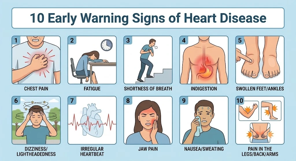 10 Early Warning Signs of Heart Disease You Should Never Ignore